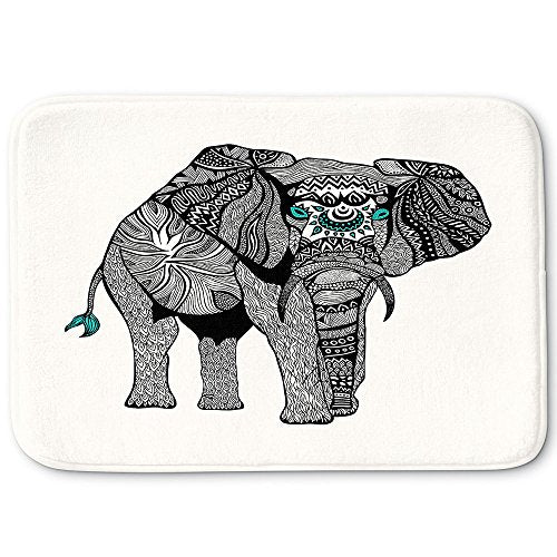 DiaNoche Designs Memory Foam Bath or Kitchen Mats by Pom Graphic Design - One Tribal Elephant, Large 36 x 24 in