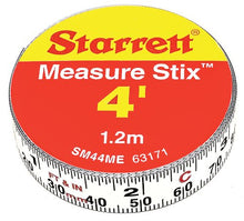 Load image into Gallery viewer, Starrett Measure Stix, SM44ME - Steel Measuring Tape Tool, 1/2 x 4 with Permanent Adhesive Backing, Mount to Work Bench, Saw Table, Drafting Tables and More, Cut Down to Needed Size

