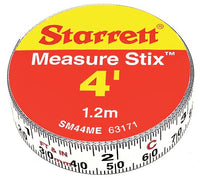 Starrett Measure Stix, SM44ME - Steel Measuring Tape Tool, 1/2 x 4 with Permanent Adhesive Backing, Mount to Work Bench, Saw Table, Drafting Tables and More, Cut Down to Needed Size