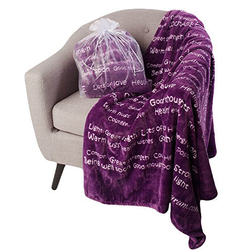 BlankieGram Healing Thoughts Blanket The Ultimate Healing Gift (Purple)