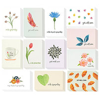 48-Pack Get Well Cards & Sympathy Cards Assortment Kit, Envelopes Included, Watercolor Floral Foliage Designs Greeting Card, 4 x 6 inches