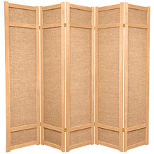 Load image into Gallery viewer, Oriental Furniture 6 ft. Tall Jute Shoji Screen - 5 Panel - Natural
