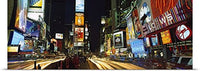 GREATBIGCANVAS Entitled Neon Boards in a City lit up at Night, Times Square, New York City, New York State Poster Print, 90