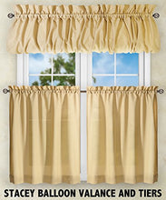 Load image into Gallery viewer, Ellis Curtain Stacey Sheer Tailored Tier Pair Curtains, 56&quot; x 30&quot;, Almond
