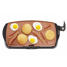 Load image into Gallery viewer, BELLA Electric Ceramic Titanium Griddle, Make 10 Eggs At Once, Healthy-Eco Non-stick Coating, Hassle-Free Clean Up, Large Submersible Cooking Surface, 10.5&quot; x 20&quot;, Copper/Black
