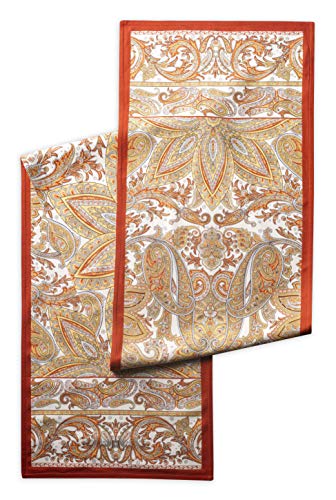 Maison d' Hermine Kashmir Paisley 100% Cotton Table Runner for Party | Dinner | Holidays | Kitchen | Thanksgiving/Christmas | Home (14.5 Inch by 108 Inch)