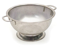 Load image into Gallery viewer, RSVP International Endurance (PUNCH-3) Stainless Steel Precision Pierced Colander Strainer, 3 Quart | For Pasta, Rice, &amp; Fruits | Dishwasher Safe | Wide Rim &amp; Handles | Steaming, Draining &amp; Rinsing
