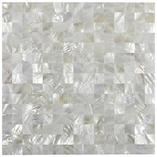 Load image into Gallery viewer, White Square Groutless Pearl Shell Tile 1 sq.ft
