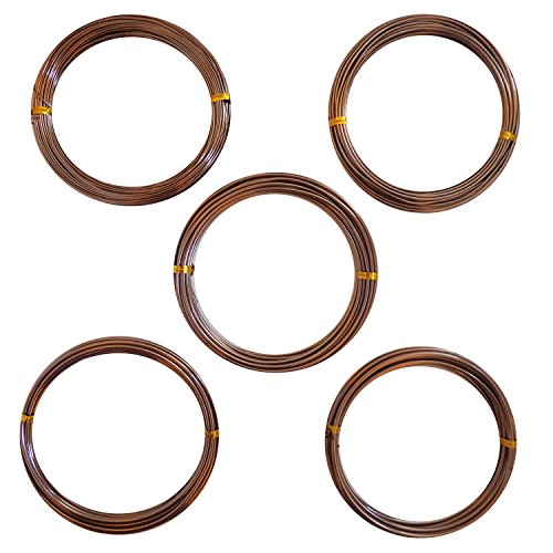 Anodized Aluminum Bonsai Training Wire 5-Size Starter Set - 1.0mm, 1.5mm, 2.0mm, 2.5mm, 3.0mm (147 feet Total) - Choose Your Color (5 Sizes, Brown)