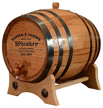 Load image into Gallery viewer, Personalized - Customized American White Oak Aging Barrel - Barrel Aged (2 Liters, Black Hoops)
