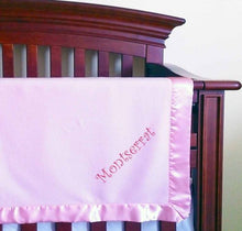 Load image into Gallery viewer, Fastasticdeal Montserrat Girl Customized Microfleece Satin Trim Baby Embroidered Pink Blanket
