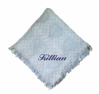 Fastasticdeal Killian Embroidered Boy Personalized Cotton Woven Blue Baby Blanket