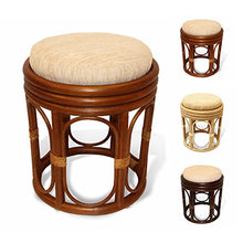 Load image into Gallery viewer, Pier Handmade Rattan Wicker Vanity Bedroom Stool Fully Assembled Colonial (Light Brown)

