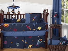 Load image into Gallery viewer, Navy Decorative Accent Throw Pillow for Space Galaxy Bedding Set
