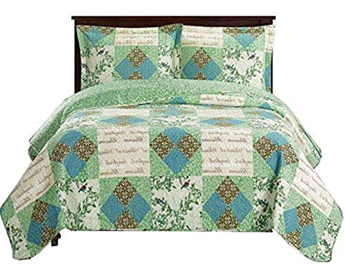 Royal Hotel Bedding Davina Oversized Coverlet Set, Luxury Printed Design Quilt, Bedspread Set - Filled Quilts - Fits Pillow top Mattresses - 3PC Set - Queen Size