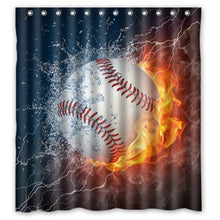 Load image into Gallery viewer, 66(W)x72(H)-Inch Waterproof Bathroom Baseball Shower Curtain

