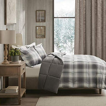 Load image into Gallery viewer, Woolrich Plaid Bedroom Comforter Down Alternative All Season Ultra Soft Microfiber Bedding Sets, King, Grey, 3 Piece
