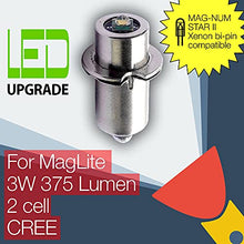 Load image into Gallery viewer, TorchUpgrades MagLite LED Conversion/Upgrade Bulb 375Lm Mag-Num Star II bi-pin 2D/2C Cell Torch/Flashlight Cree XP-G2 Compatible/Replacement for MagLite
