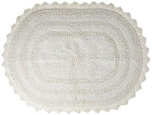Load image into Gallery viewer, DII Ultra Soft Spa Cotton Crochet Oval Bath Mat or Rug Place in Front of Shower, Vanity, Bath Tub, Sink, and Toilet, 17 x 24&quot; - White
