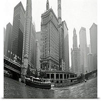 GREATBIGCANVAS Entitled Low Angle View of Buildings on The Waterfront, Chicago, Illinois Poster Print, 72