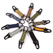 Load image into Gallery viewer, ODETOJOY 1PC Nylon EDC Paracord 550 Rope Keychain Camping Survival Kit Military Parachute Cord Emergency Knot Ring Outdoor Carabiner Random Color
