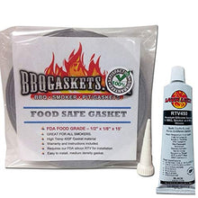 Load image into Gallery viewer, Food Safe Smoker Gasket - Grey Food Contact BBQ Smoker Pit seal Kit, 1/2 X 1/8 X 15&#39; High Temp Silicon RTV

