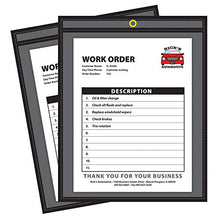 Load image into Gallery viewer, C-Line Shop Ticket Holders, Stitched, One Side, 9 x 12 Inches, 25 per Box (45912), Clear/Black
