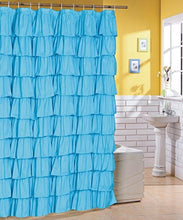 Load image into Gallery viewer, spring Home Ruffled Blue Fabric Shower Curtain
