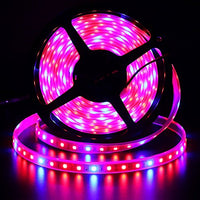 Xunata 16.4ft LED Plant Grow Strip Light, SMD 5050 Waterproof Full Spectrum Red Blue 3:1 Rope Strip Grow Light for Greenhouse Hydroponic Plant, 12V (Waterproof IP65, 3 Red:1 Blue)