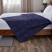 Load image into Gallery viewer, puredown Packable Down Throw Blanket, Down-proof Fabric, 50x70&#39;&#39;, Navy, Duck
