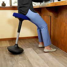 Load image into Gallery viewer, Wobble Stool Standing Desk Chair Ergonomic Tall Adjustable Height sit Stand-up Office Balance Drafting bar swiveling Leaning Perch Perching high swivels 360 Computer Adults Kids Active Sitting Blue
