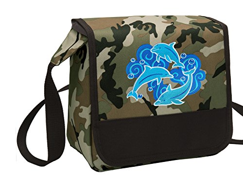 Camo Dolphin Lunch Bag Shoulder Dolphins Lunch Boxes