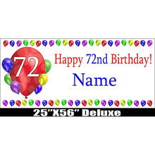 Load image into Gallery viewer, 72ND Birthday Balloon Blast Deluxe Customizable Banner by Partypro

