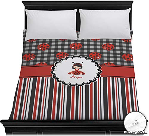 RNK Shops Ladybugs & Stripes Duvet Cover - Full/Queen (Personalized)