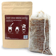 Load image into Gallery viewer, No Mess Cold Brew Coffee Filters - Easy, Single Use Filter Sock Packs, Disposable, Fine Mesh Brewing Bags for Concentrate, Iced Coffee Maker, French/Cold Press Kit, Hot Tea in Mason Jar or Pitcher
