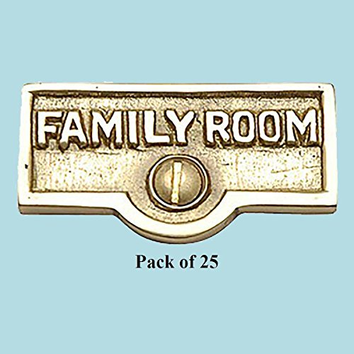 25 Switch Plate Tags FAMILY ROOM Name Signs Labels Brass | Renovator's Supply