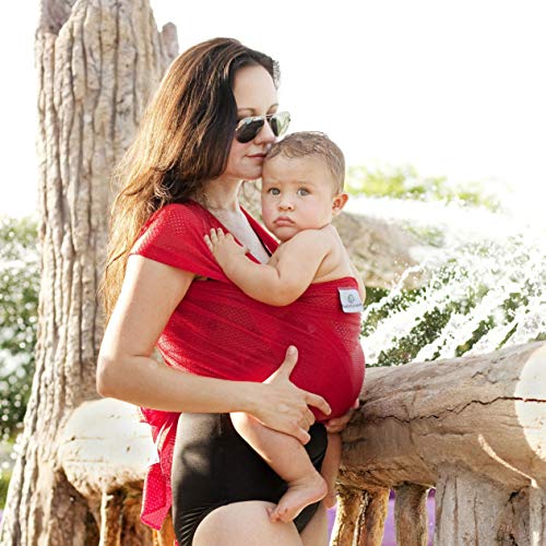 Beachfront Baby Wrap - Versatile Water & Warm Weather Baby Carrier | Made in USA with Safety Tested Fabric, CPSIA & ASTM Compliant | Lightweight, Quick Dry (Tropical Punch, One Size)