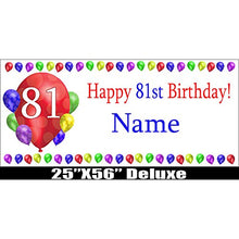 Load image into Gallery viewer, 81ST Birthday Balloon Blast Deluxe Customizable Banner by Partypro
