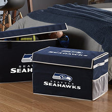 Load image into Gallery viewer, Franklin Sports NFL Seattle Seahawks Folding Storage Footlocker Bins - Official NFL Team Storage Organizers - Collapsible Containers - Small
