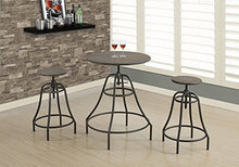 Load image into Gallery viewer, Monarch Specialties 1085 Table, 3pcs, Small, 28&quot; Round, Pub Height, Kitchen, Metal, Laminate, Industrial, Rustic Dining Set, 28&quot; L x 28&quot; W x 32&quot; H, Distressed Oak Brown/Bronze
