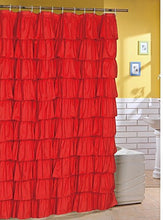 Load image into Gallery viewer, spring Home Ruffled Red Shower Curtain
