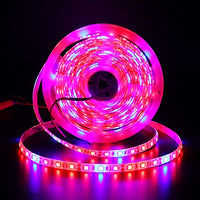 Xunata 16.4ft LED Plant Grow Strip Light, SMD 5050 Waterproof Full Spectrum Red Blue 4:1 Rope Strip Grow Light for Greenhouse Hydroponic Plant, 12V (Waterproof IP65, 4 Red:1 Blue)
