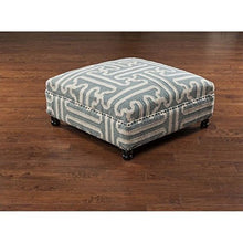 Load image into Gallery viewer, Surya Ottoman, 32 by 32 by 16-Inch, Slate/Beige

