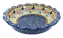 Load image into Gallery viewer, Blue Rose Polish Pottery Blue Butterfly Pie Plate
