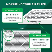Load image into Gallery viewer, Filterbuy 16x16x4 Air Filter MERV 8 Dust Defense (4-Pack), Pleated HVAC AC Furnace Air Filters Replacement (Actual Size: 15.50 x 15.50 x 3.75 Inches)
