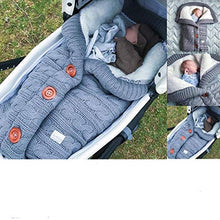 Load image into Gallery viewer, Unisex Infant Swaddle Blankets Soft Thick Fleece Knitted Baby Girls Boys Stroller Glove Wrap Receiving Blanket (Grey)
