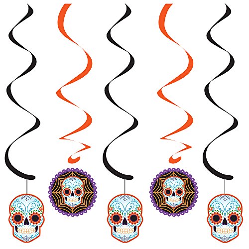 Creative Converting 5 Count Day of The Dead Dizzy Danglers, Multicolor