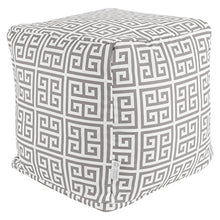 Load image into Gallery viewer, Majestic Home Goods Gray Towers Indoor/Outdoor Bean Bag Ottoman Pouf Cube L W x 17&quot; H
