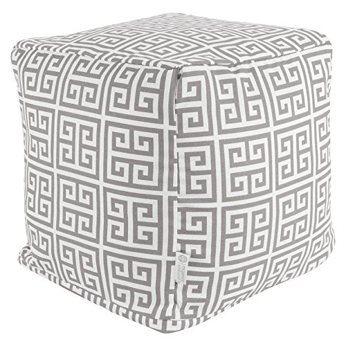 Majestic Home Goods Gray Towers Indoor/Outdoor Bean Bag Ottoman Pouf Cube L W x 17