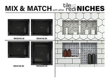 Load image into Gallery viewer, Redi Niche Single Recessed Shower Shelf â?? Black, One Inner Shelf, 16 Inch Width X 14 Inch Height X
